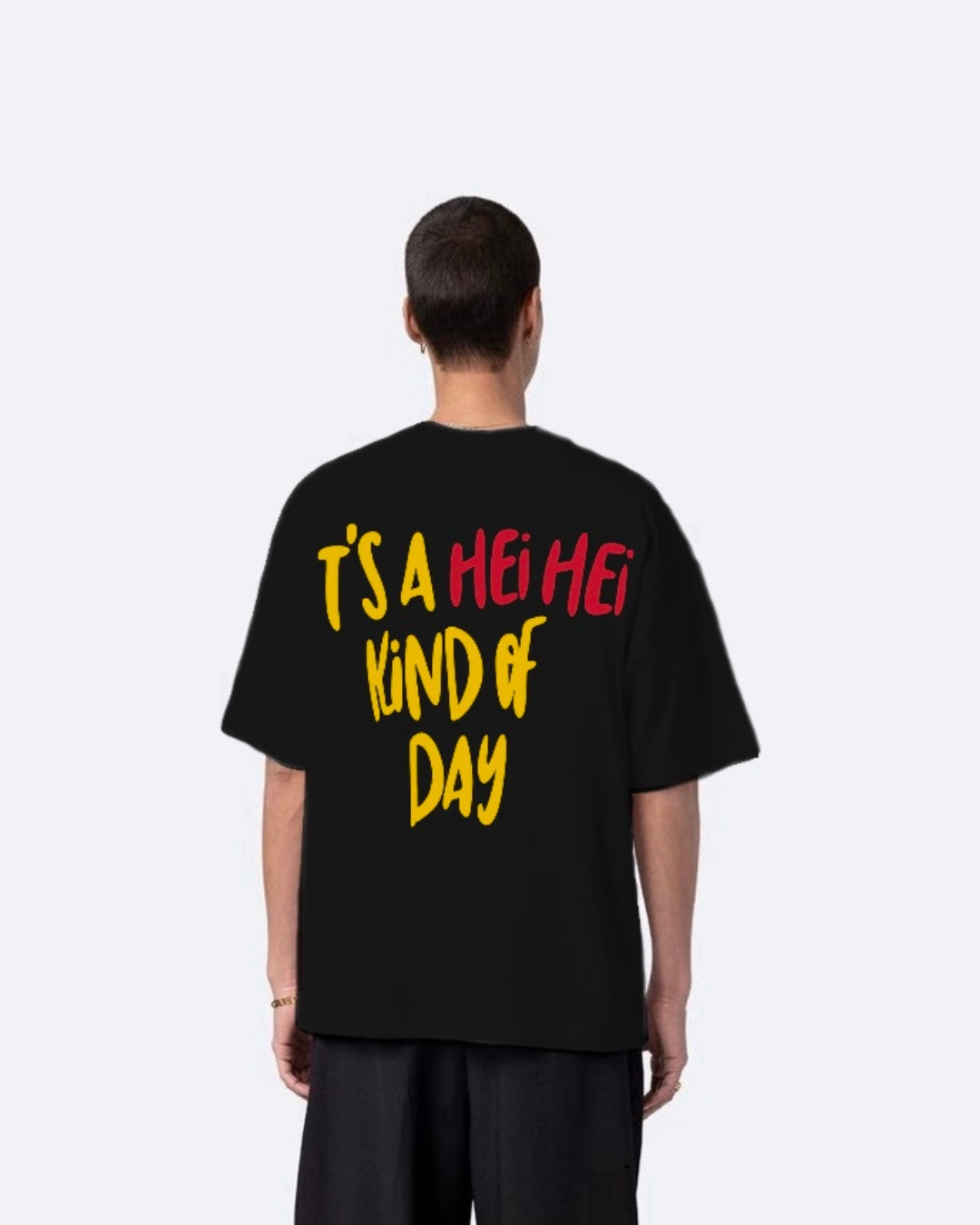 Hen Black Urban Oversized T-Shirt for Men(*)