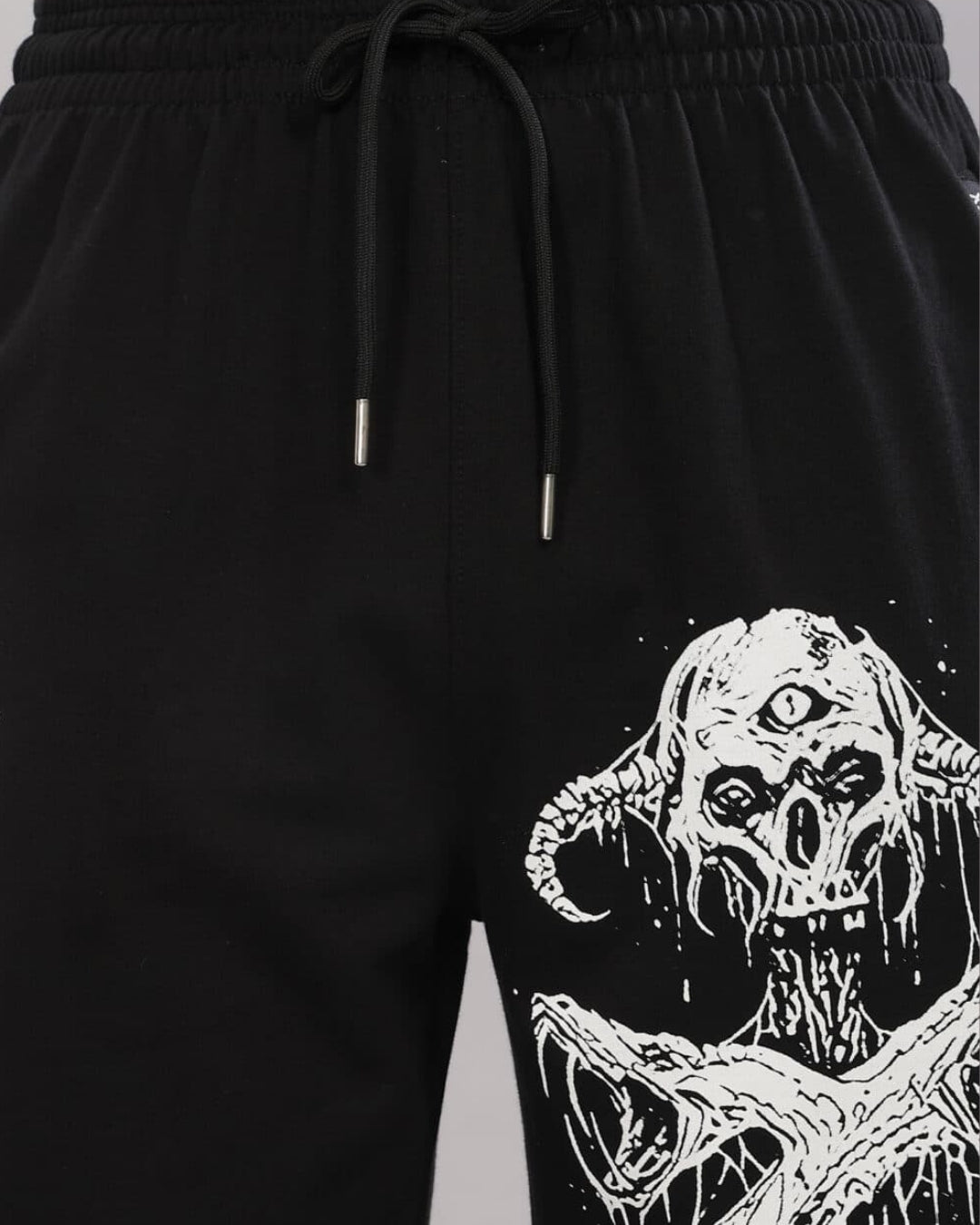 Men's Black Cotton Pant - Ghost Skull(*)