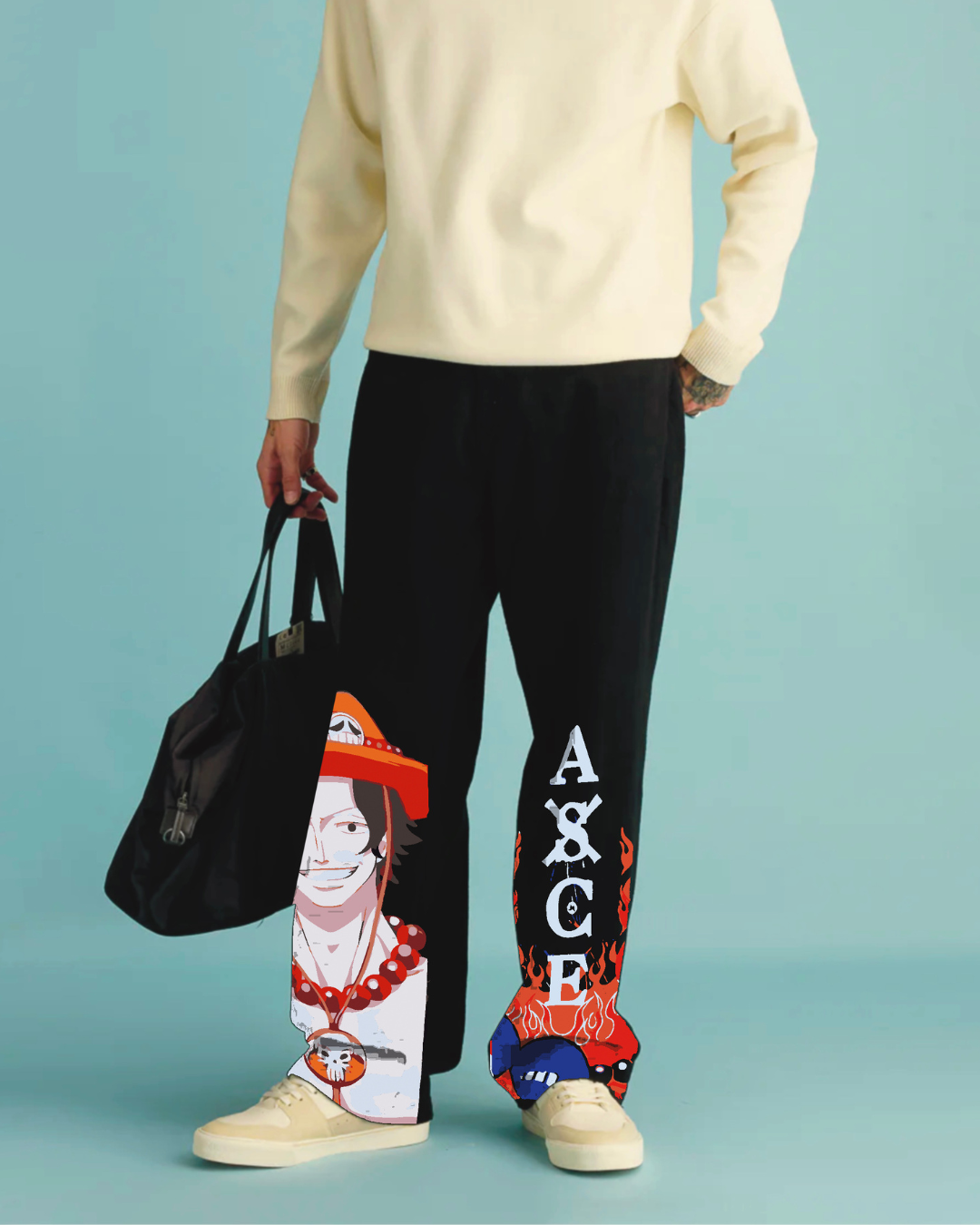 MEN'S BLACK ULTRASOFT COTTON PANT - ACE(*)