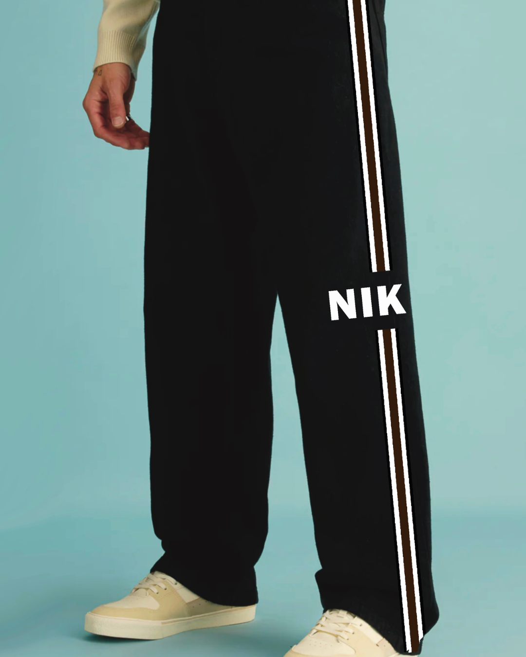 Men's Black Cotton Pant - Nik Edition(*)