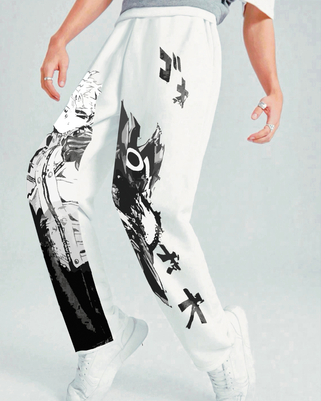 Men's White Cotton Pant - Anime World(*)