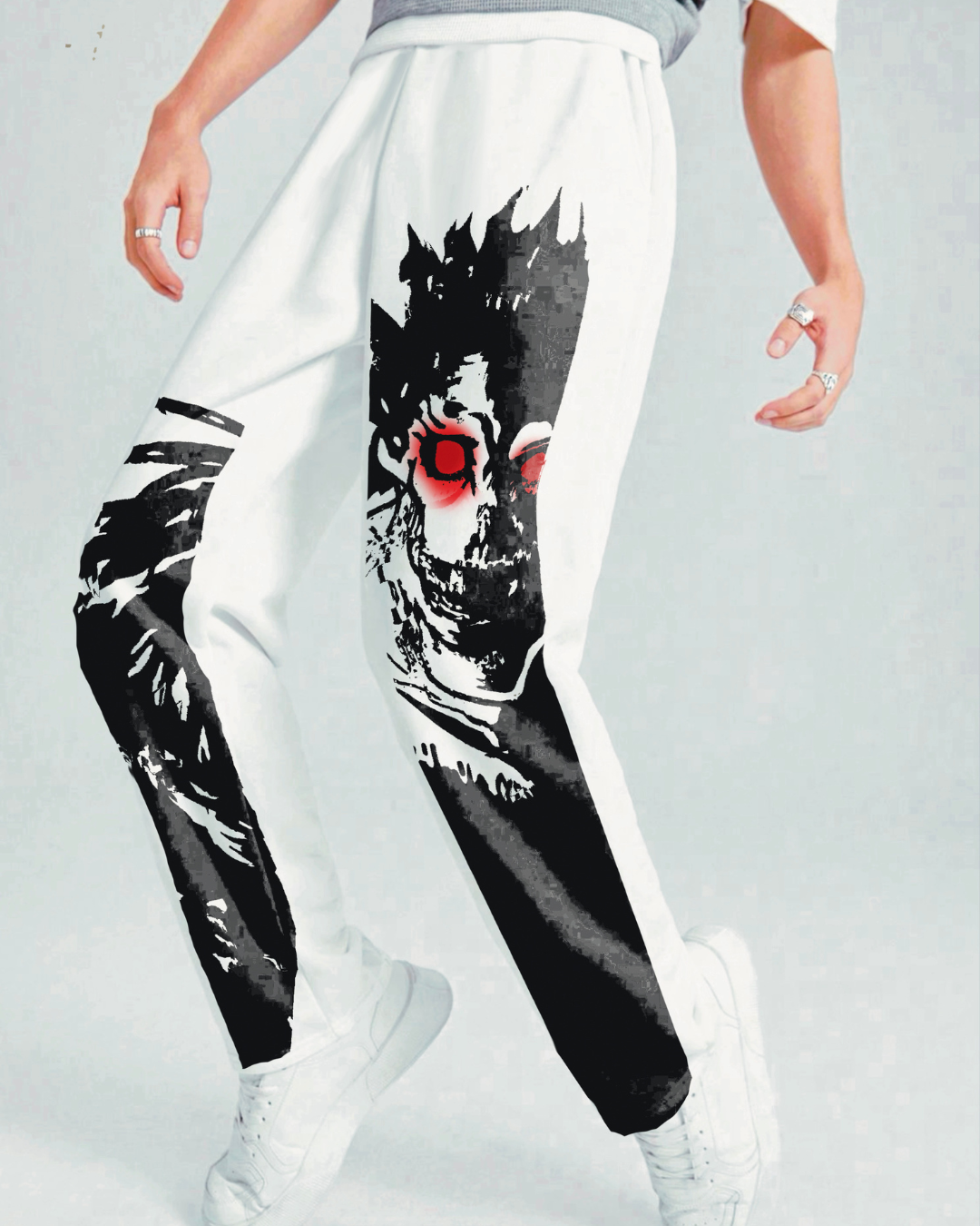 Men's White Cotton Pant - Shinigami(*)