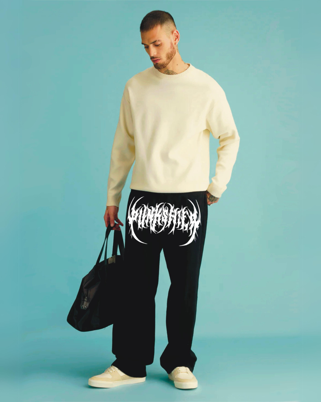 Men's Black Cotton Pant - Gothic Vibes(*)