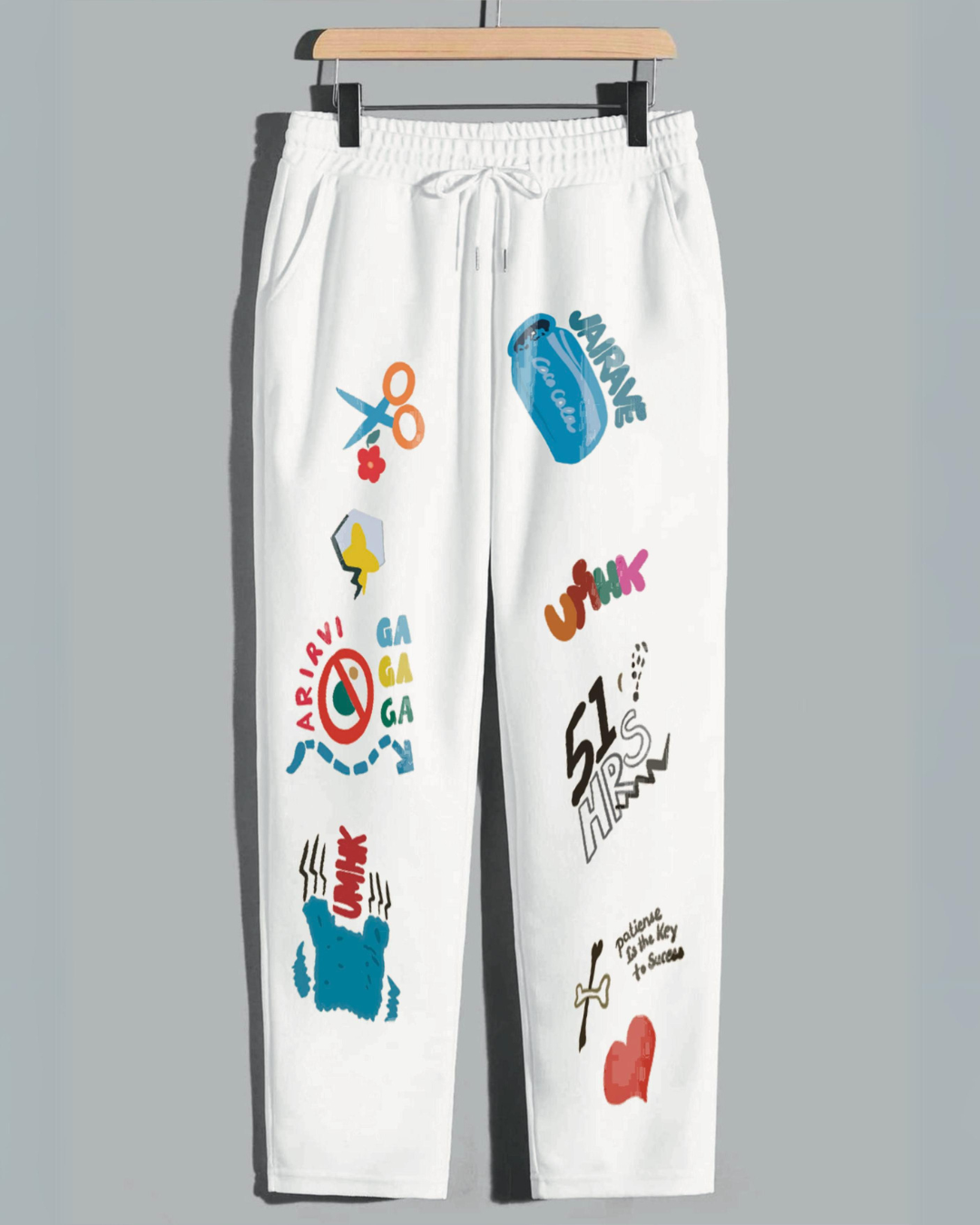 Men's White Cotton Pant - UMHK(*)