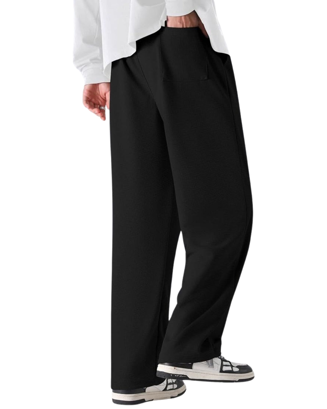 Men's Designer Black Cotton Pant - Goku Blue(*)