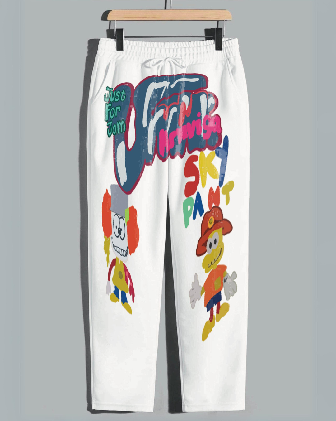 Men's White Cotton Pant - Just For Jom(*)