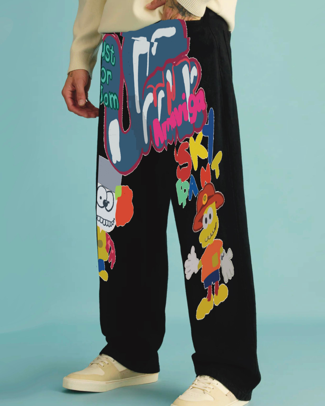 Men's Black Cotton Pant - Just For Jom(*)