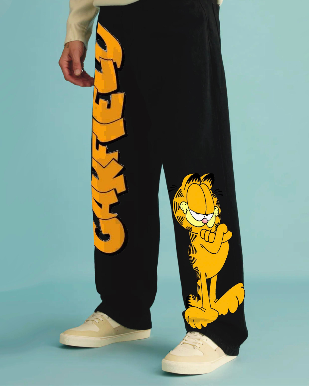 Men's Black Cotton Pant - Garfield(*)