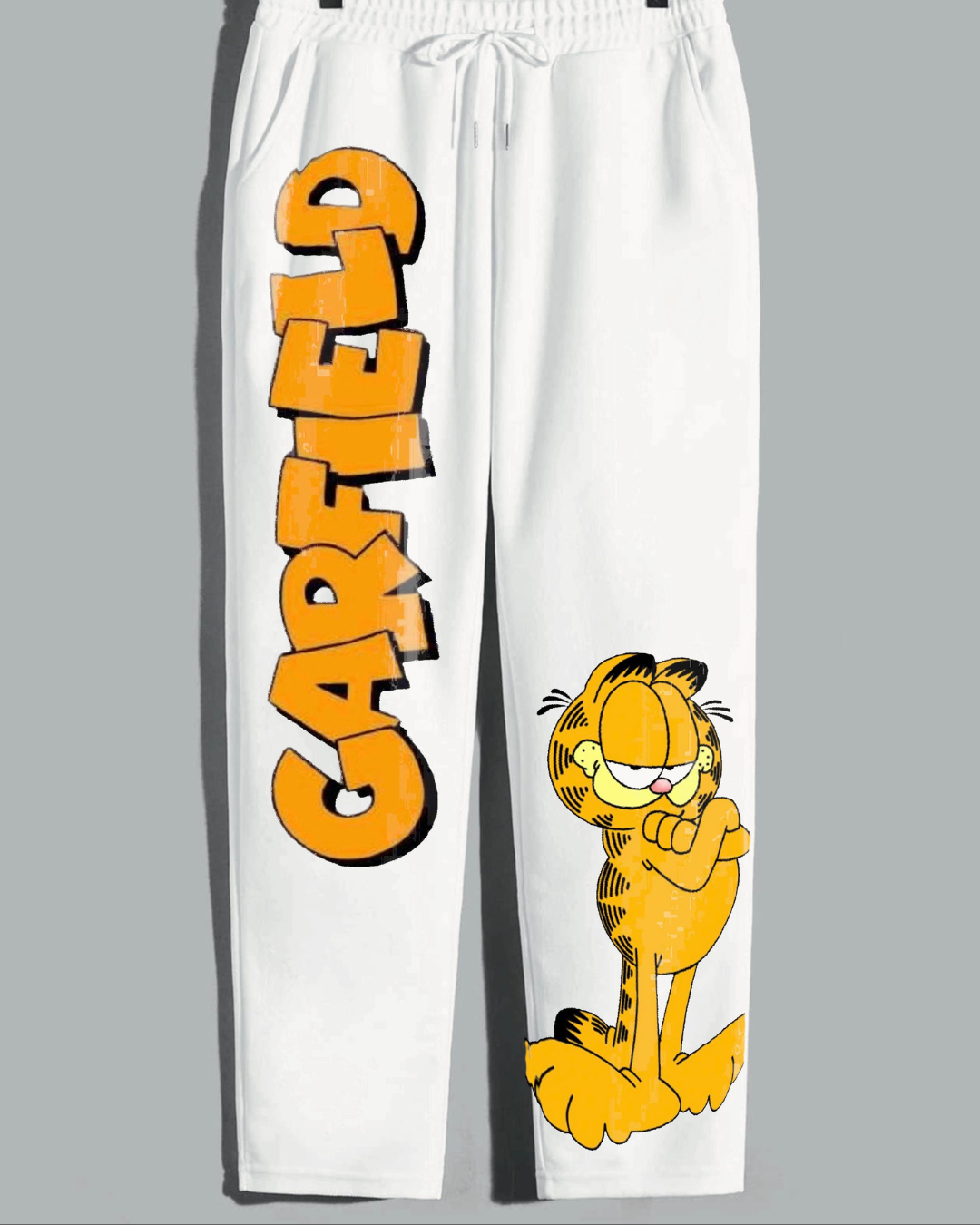 Men's White Cotton Pant - Garfield(*)