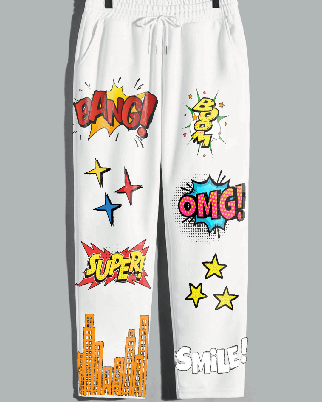 Men's White Cotton Pant - Bang(*)