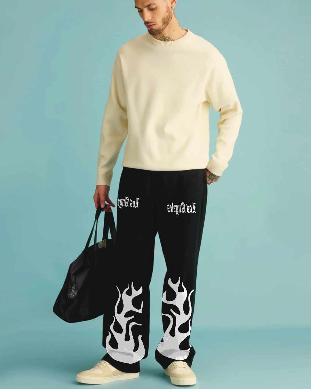 Unisex Black Ultrasoft Cotton Pant - Stoppery Fall Door(*)