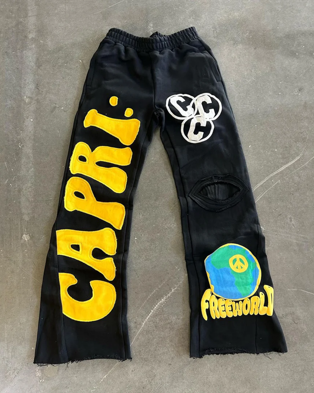 Men's Black Cotton Pant - Crazy(*)