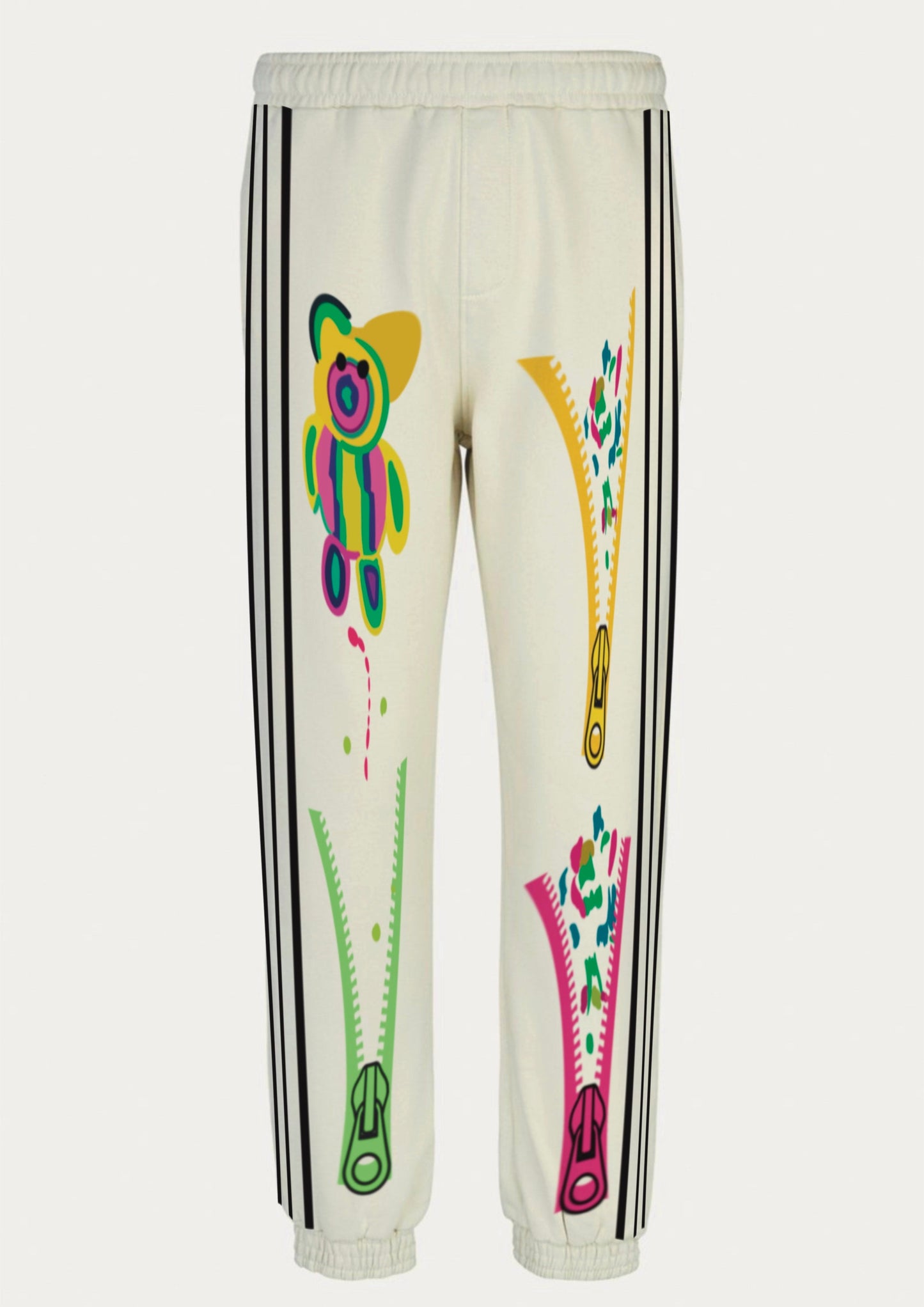 Men's White Cotton Pant - Teddy Accent(*)