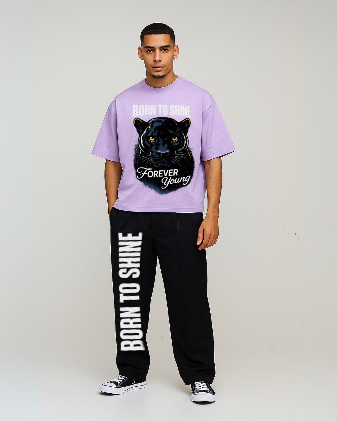 MEN'S BORN TO SHINE CORDS (PURPLE AND BLACK)