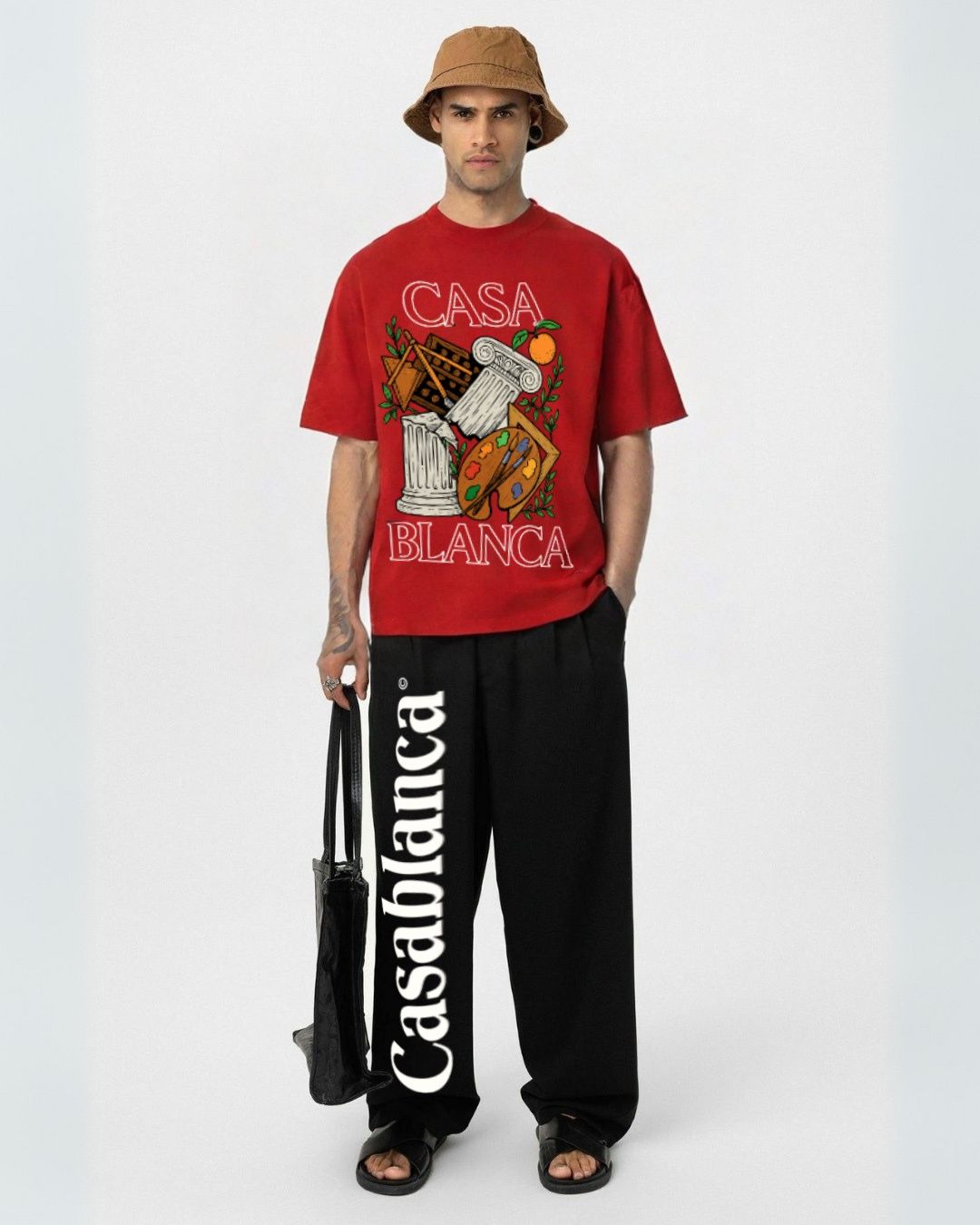 MEN'S CASABLANCA CORDS (RED AND BLACK)