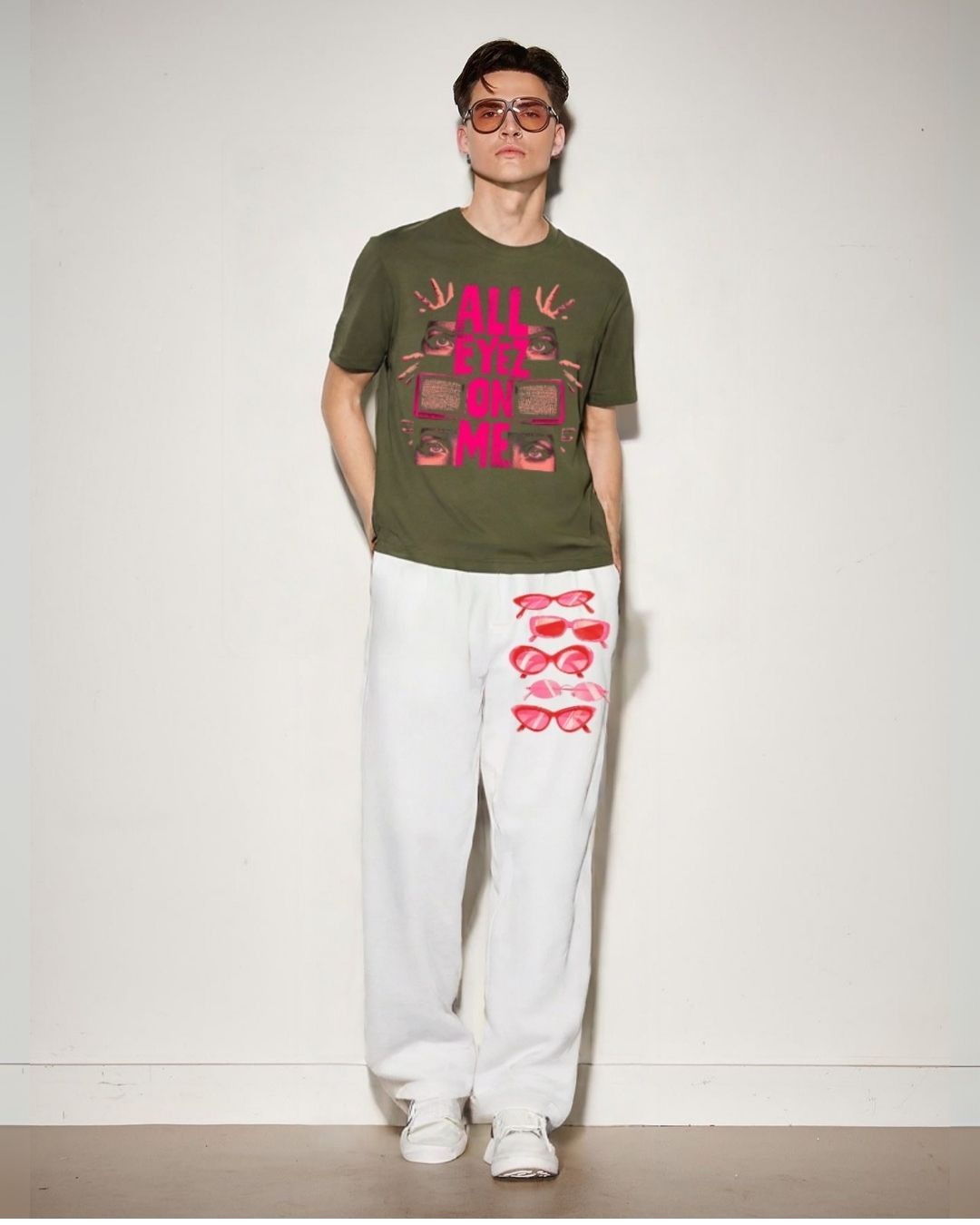 MEN'S EYES ON ME CORDS (OLIVE AND WHITE)