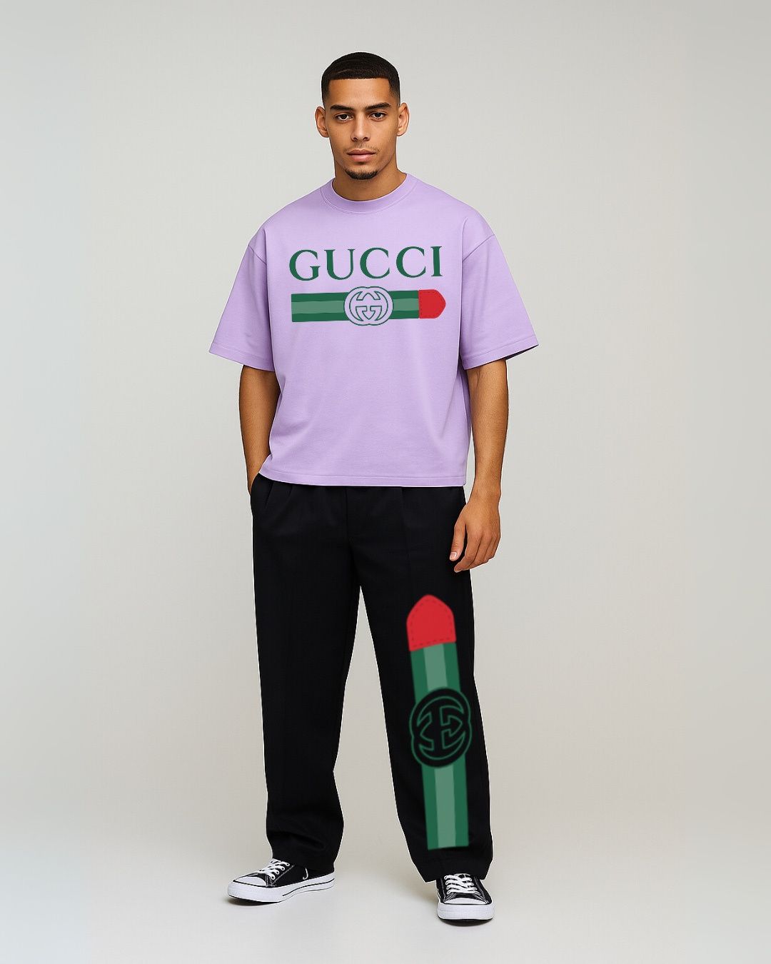 MEN'S GG GUCCI CORDS (PURPLE AND BLACK)