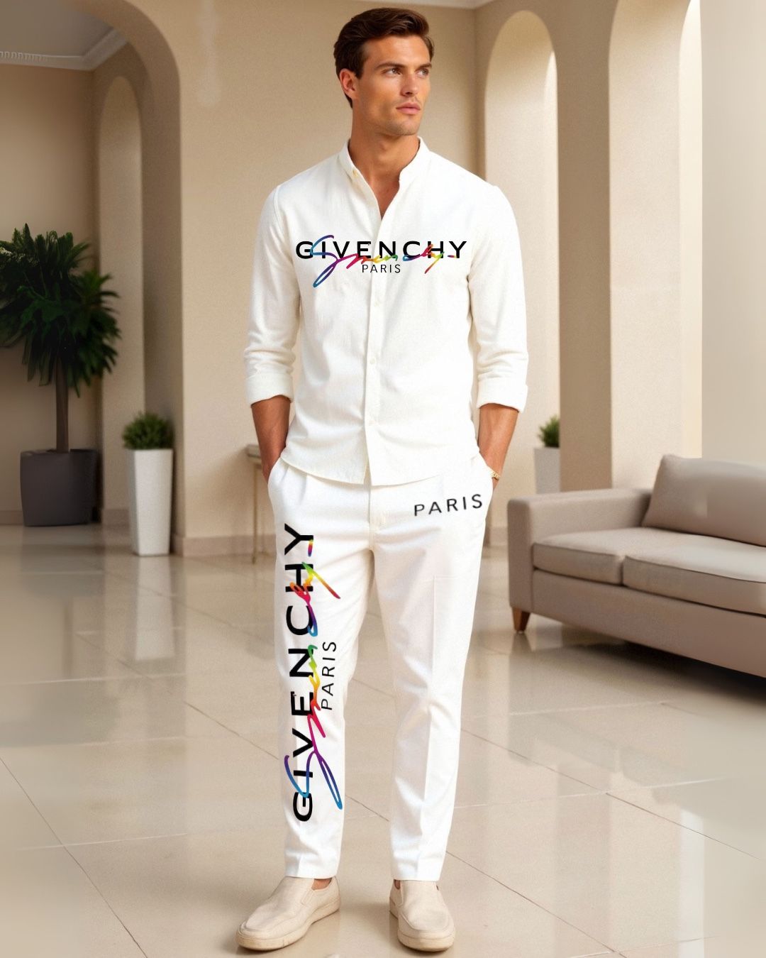 MEN'S GIVENCHY PARIS CORDS (WHITE AND WHITE)