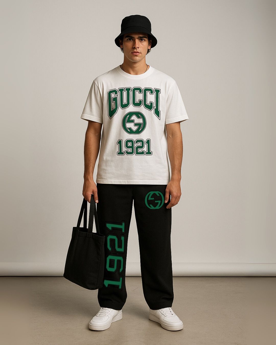 MEN'S GUCCI 1921 CORDS (WHITE AND BLACK)