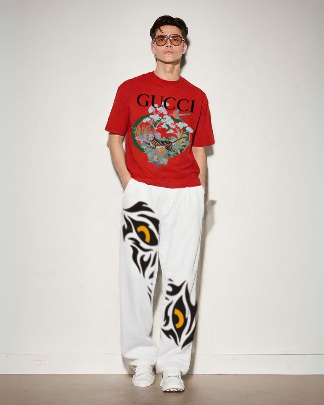 MEN'S GUCCI SAFARI CORDS (RED AND WHITE)