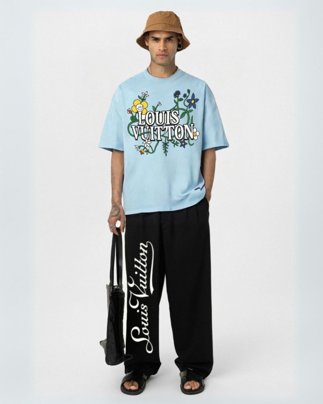 MEN'S LV BLOSSOM CORDS (BLUE AND BLACK)