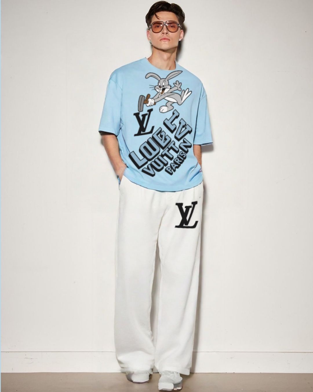 MEN'S LV BUNNY CORDS (BLUE AND WHITE)