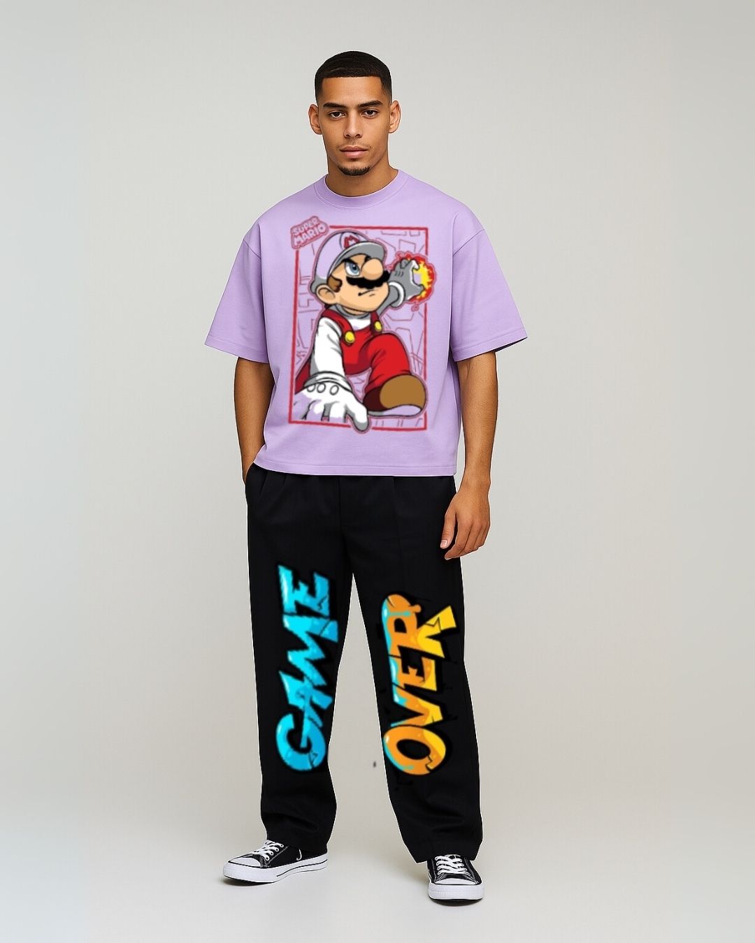 MEN'S MARIO'S GAME CORDS (PURPLE AND BLACK)