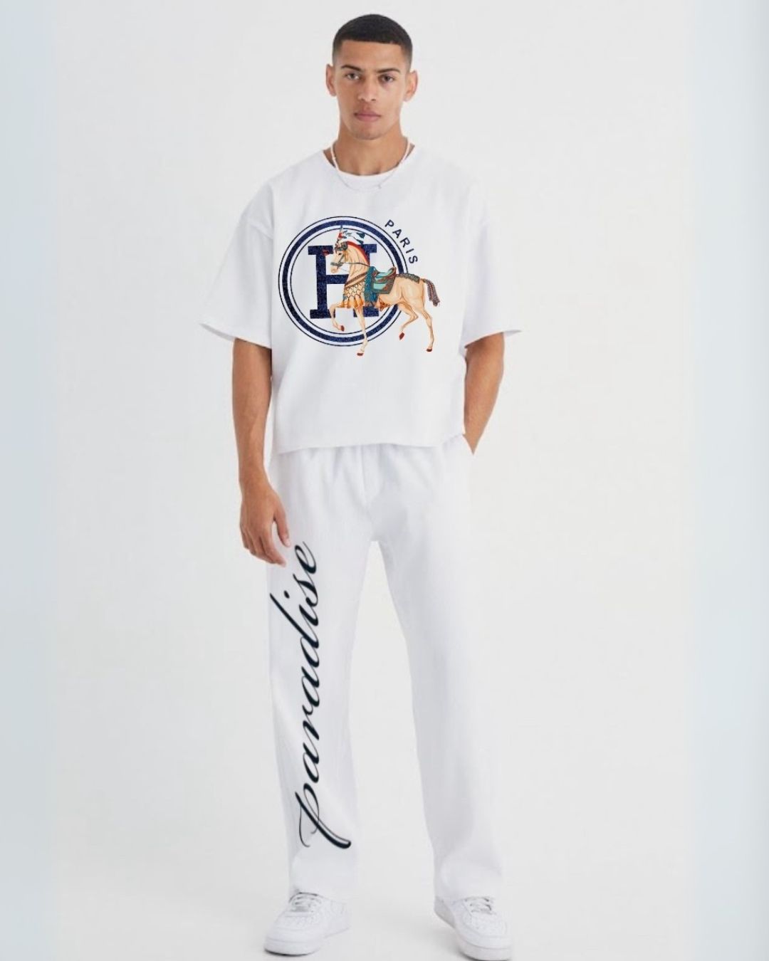 MEN'S PARIS HORSE CORDS (WHITE AND WHITE)