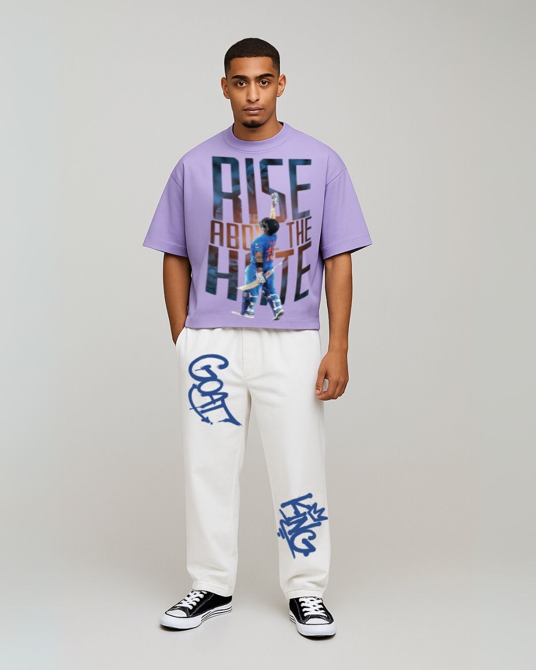MEN'S RISE CORDS (PURPLE AND WHITE)
