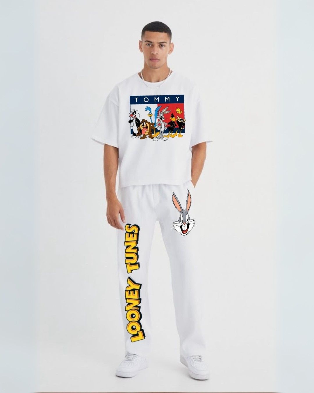 MEN'S TOMMY GANG CORDS (WHITE AND WHITE)