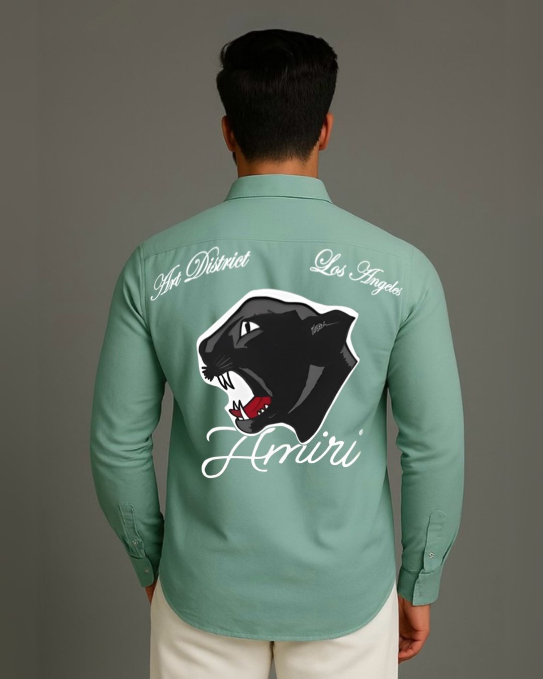 MEN'S AMIRI ROAR FULL SLEEVE GREEN SHIRT(*)