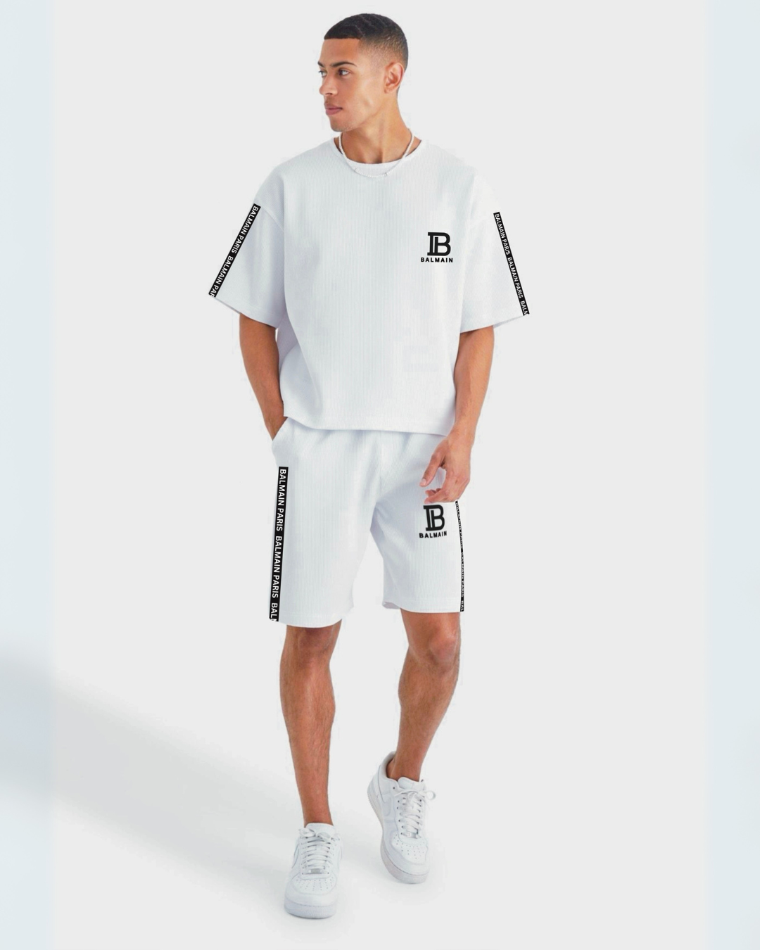 MEN PARIS ULTRASOFT SHORTS CORDSET ( WHITE AND WHITE)(*)