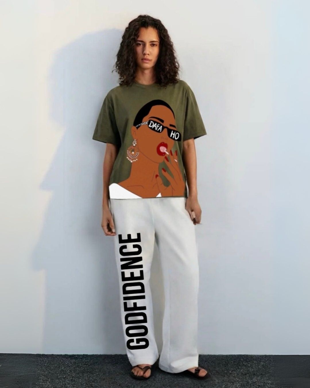 WOMEN'S DAFFA HO CORDSET (OLIVE AND WHITE)