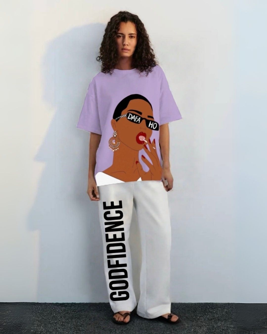 WOMEN'S DAFFA HO CORDSET (PURPLE AND WHITE)