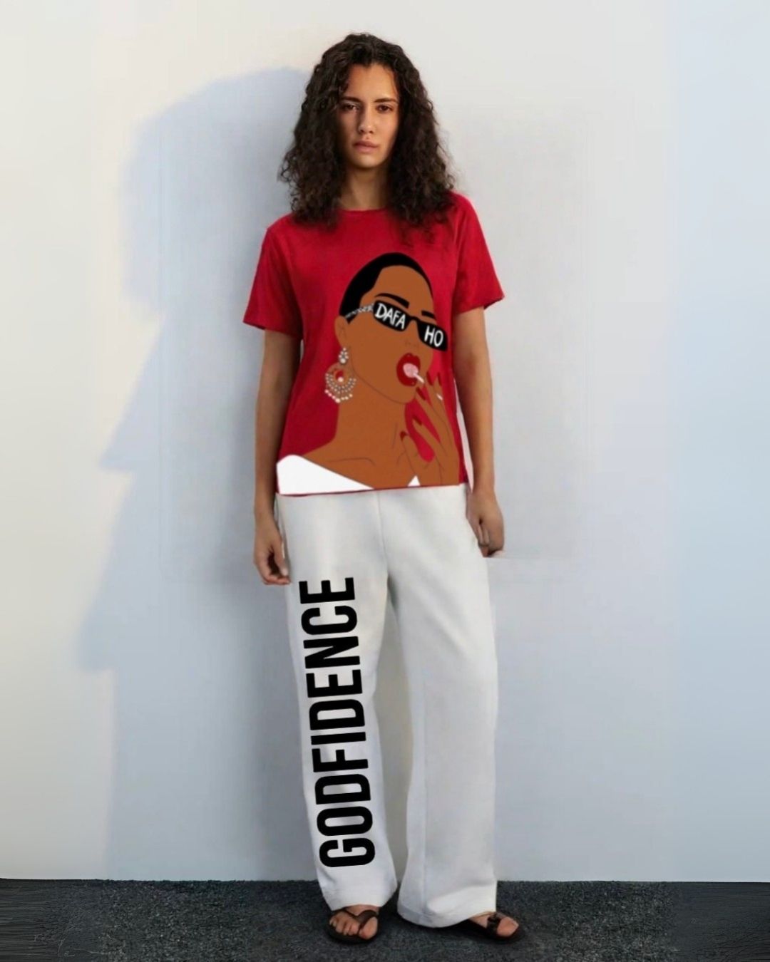 WOMEN'S DAFFA HO CORDSET (RED AND WHITE)