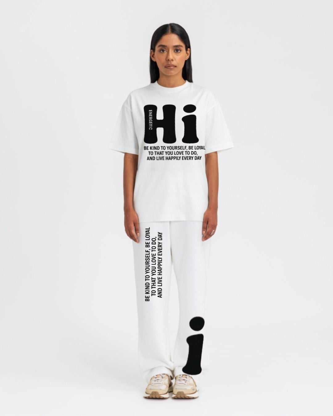 WOMEN'S HI ENERGETIC CORDS WHITE AND WHITE