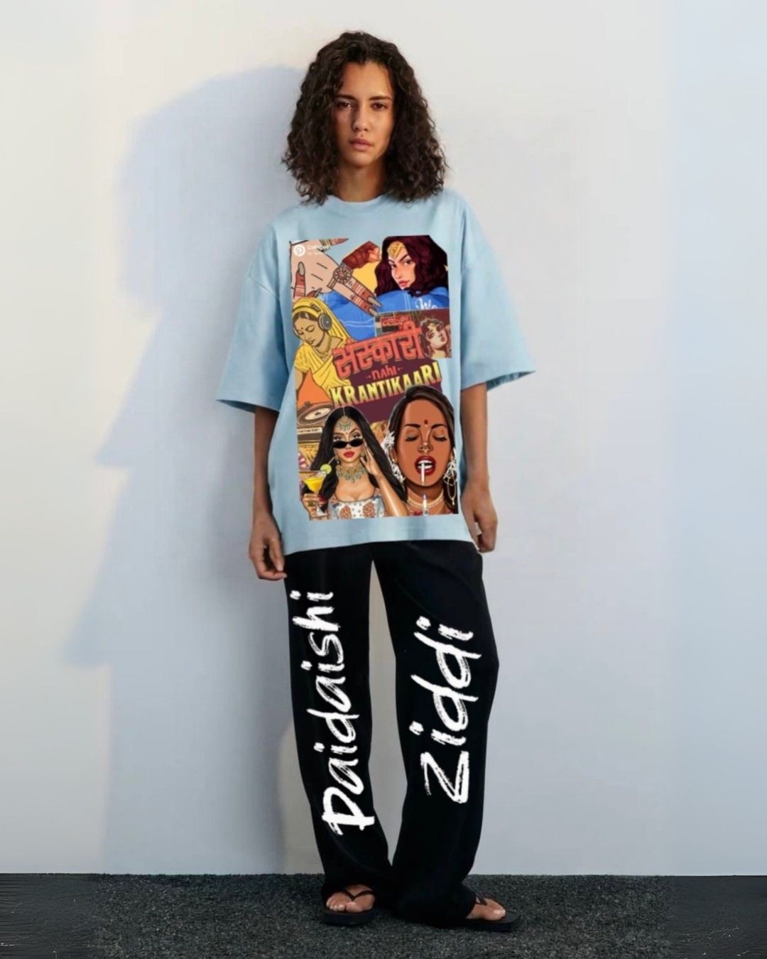 WOMEN'S KRANTI COUTURE CORDSET (BLUE AND BLACK)