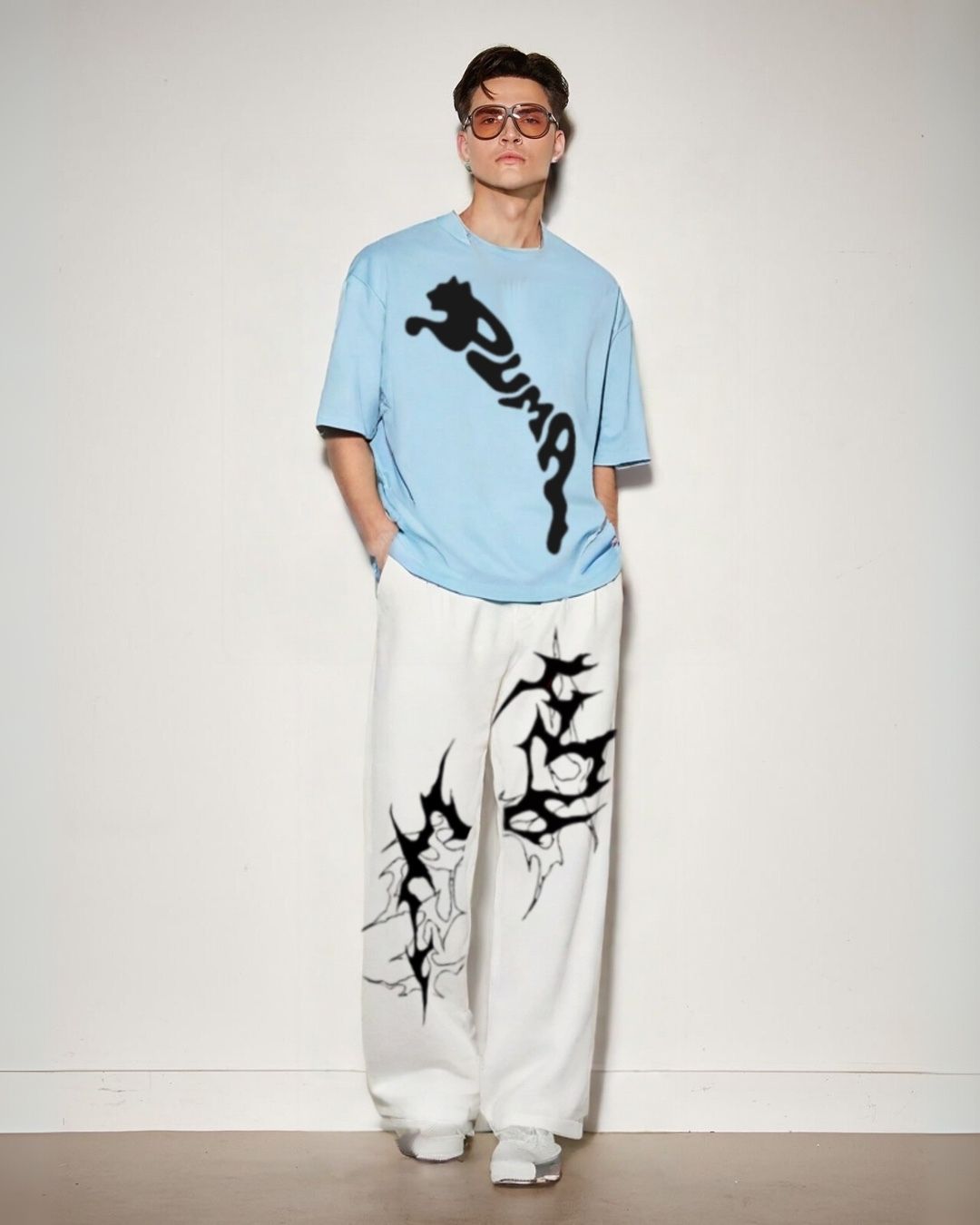 MEN'S PUMA SHOCKWAVE CORDS (BLUE AND WHITE)