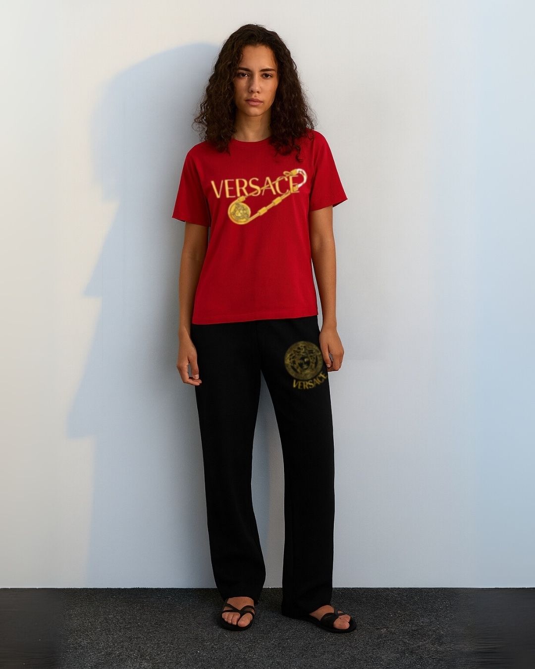 WOMEN'S VERSACE PIN CORDS (RED AND BLACK)