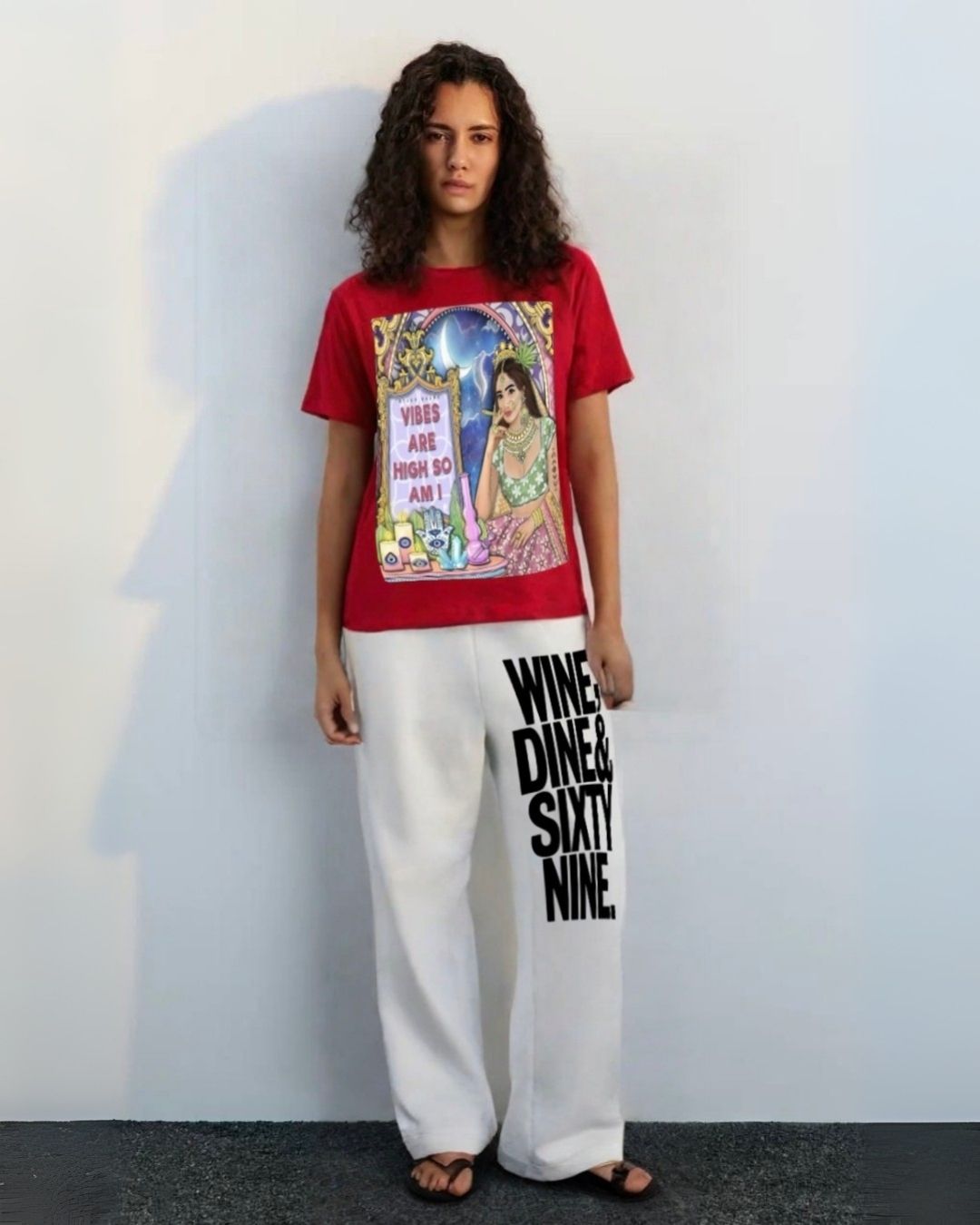 WOMEN'S VIBE 69 CORDSET (RED AND WHITE)