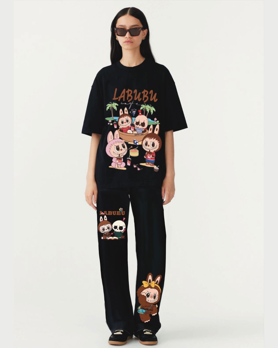 BEACH VIBE LABUBU CORDSET (BLACK AND BLACK)