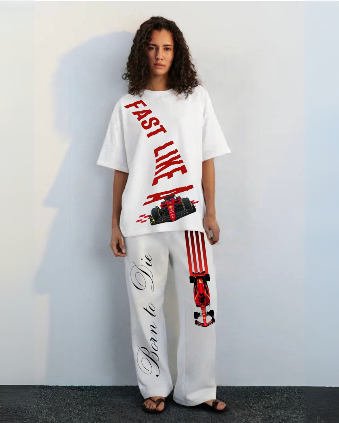 WOMEN'S FIRST BORN CORDSET WHITE AND WHITE