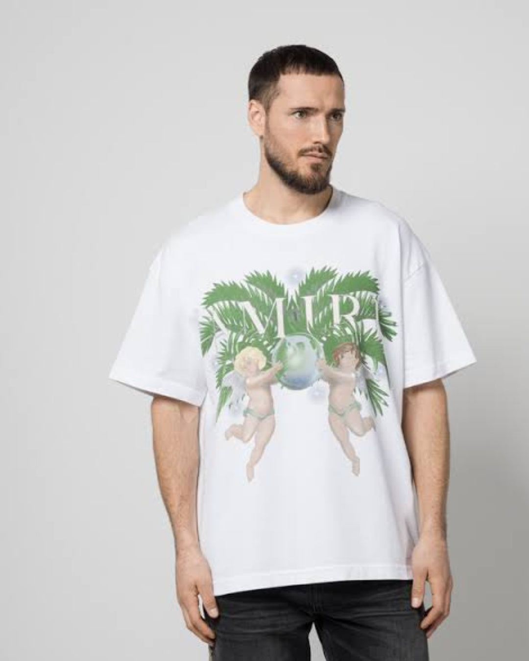 Amiri White Angels Unisex Exclusive Oversized Tee - White(*)