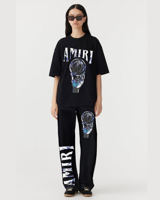 Women AMIRI Crystal Ball Oversized Cord Set - Black and Black