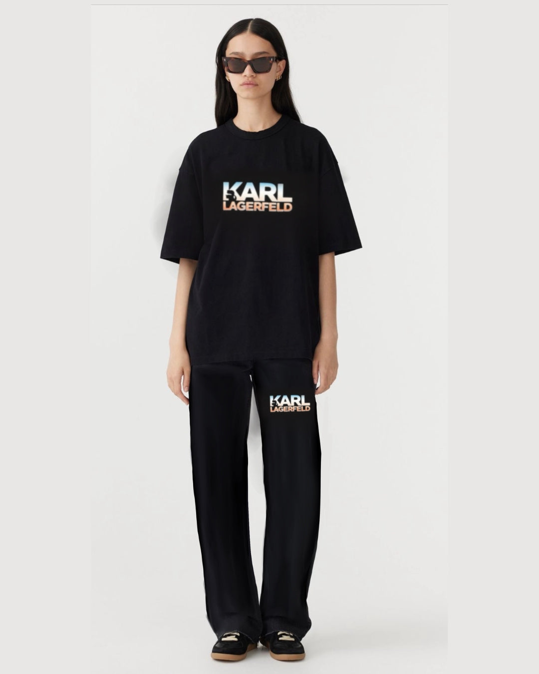 Women Karl LegerFeld  Oversized Cord Set - Black and Black