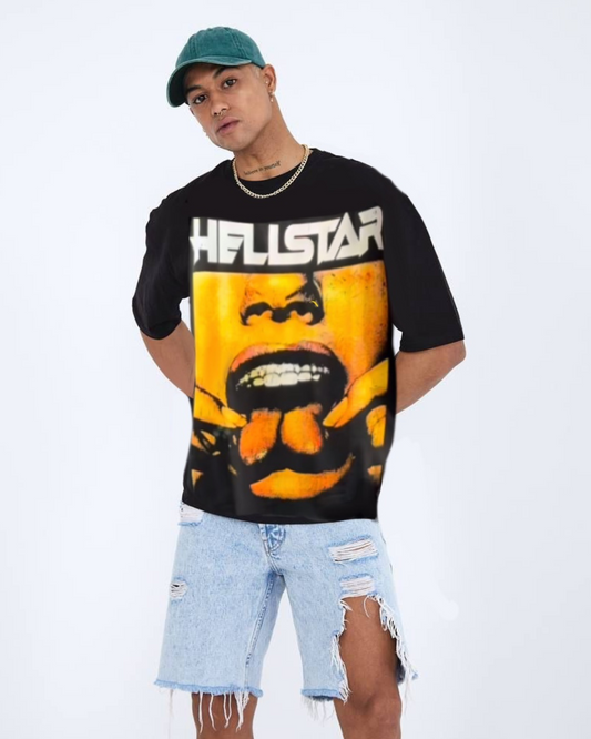 Hellstar Scream Face Unisex Exclusive Oversized Tee - Black