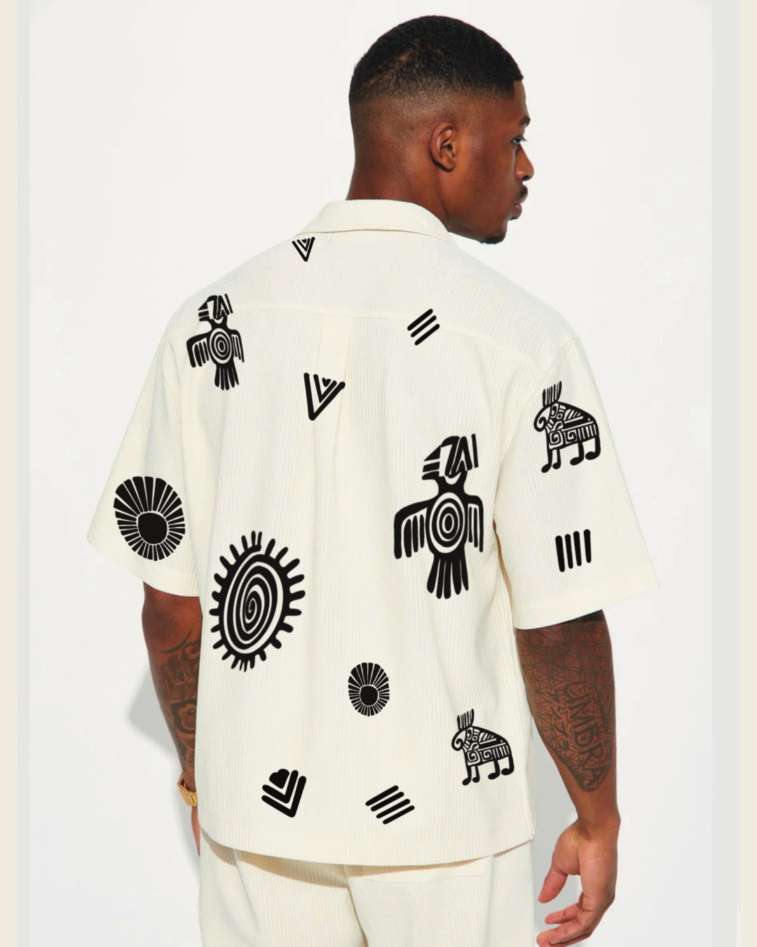 Stussy Icons Half Sleeve White Oversized Knitted Shirt