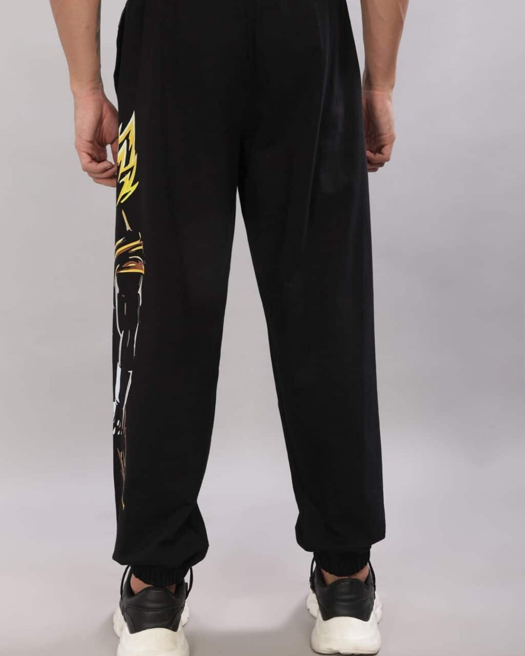 Men's Black Cotton Pant - Golden Goku