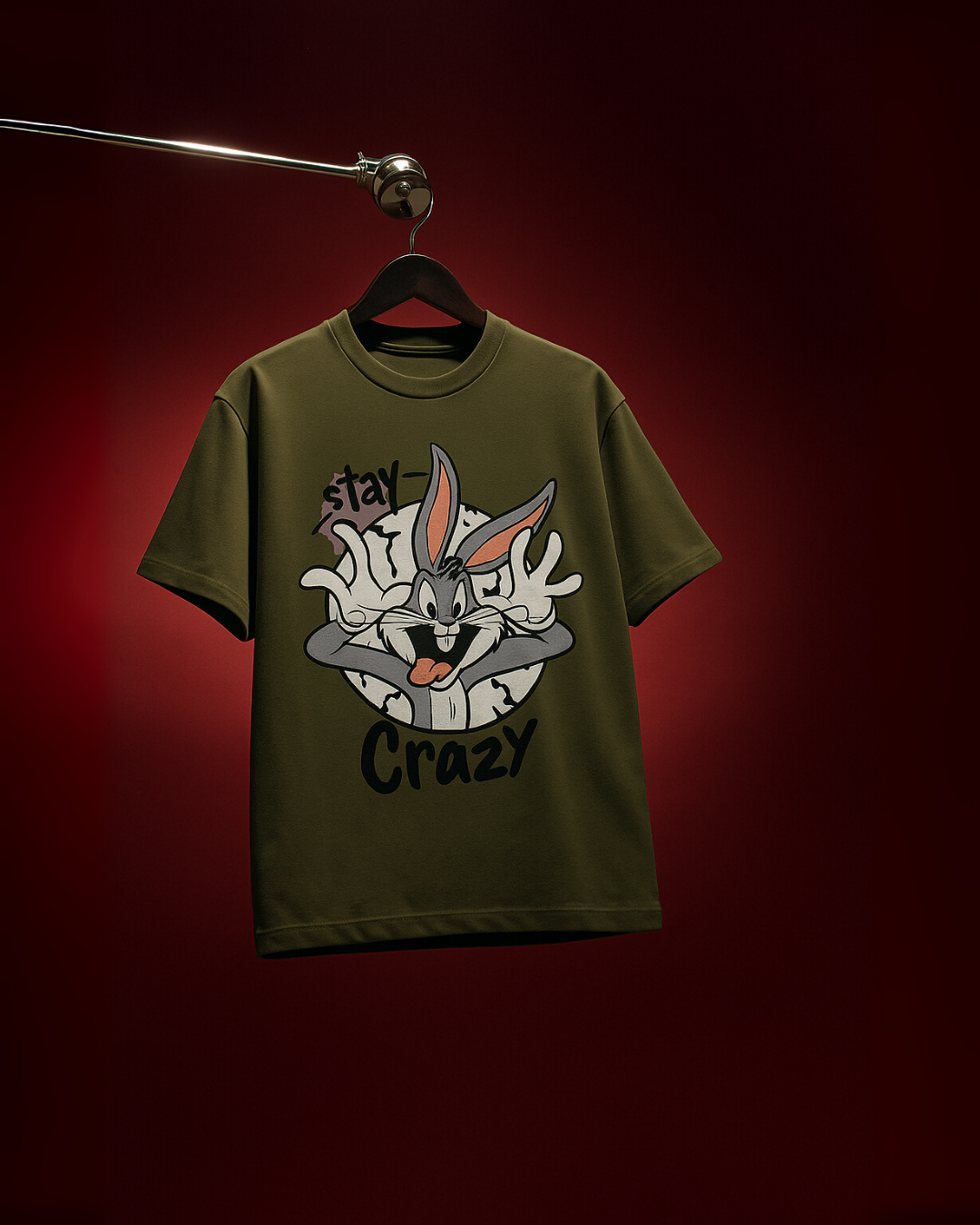 EAGLE FIRE (OLIVE), STAYCRAZY (OLIVE) TEE COMBO OF2(*)