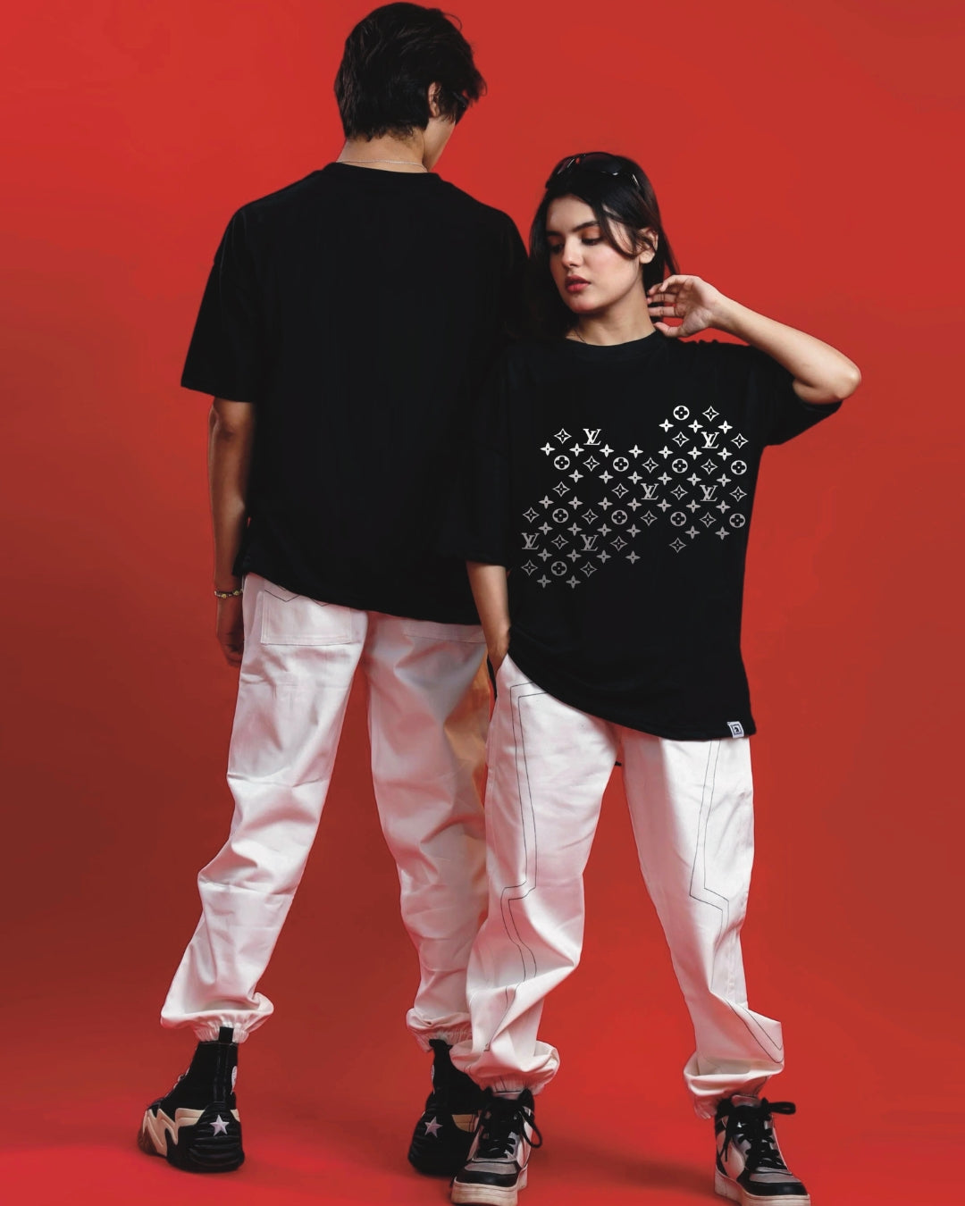 LV Stars Unisex Exclusive Oversized Tee - Black(*)